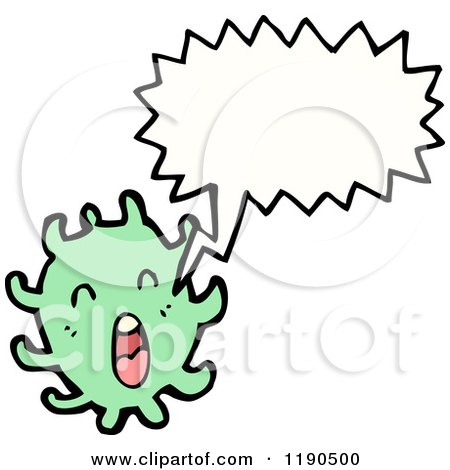 Cartoon of a Germ Speaking - Royalty Free Vector Illustration by lineartestpilot