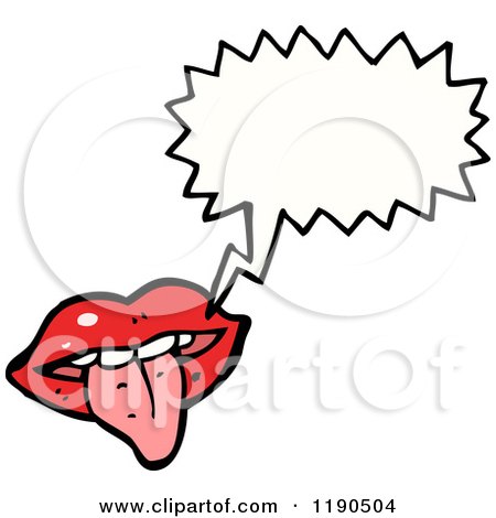 Cartoon of Vampire Lips Speaking - Royalty Free Vector Illustration by lineartestpilot