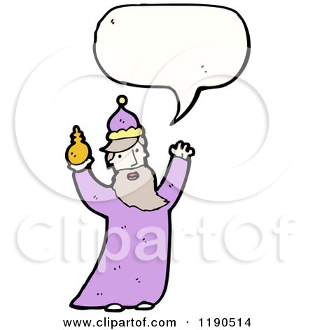 Cartoon of a Wiseman Speaking - Royalty Free Vector Illustration by lineartestpilot