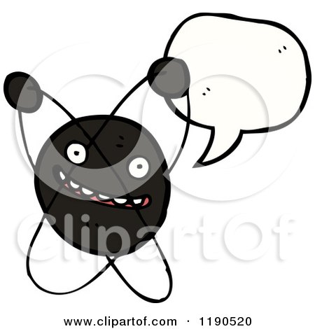 Cartoon of an Atomic Symbol Character Speaking - Royalty Free Vector Illustration by lineartestpilot