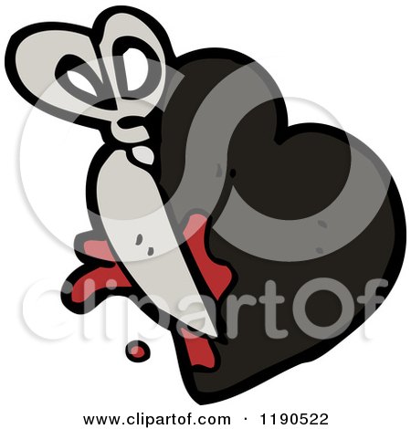 Cartoon of a Heart Cut by Sissors - Royalty Free Vector Illustration by lineartestpilot