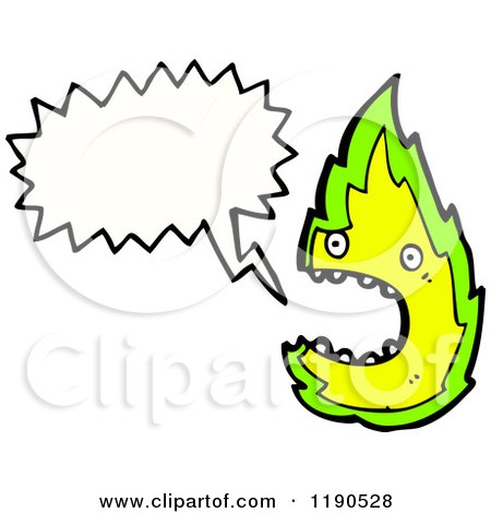 Cartoon of Flames Speaking - Royalty Free Vector Illustration by lineartestpilot