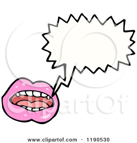 Cartoon of Pink Vampire Lips Speaking - Royalty Free Vector Illustration by lineartestpilot