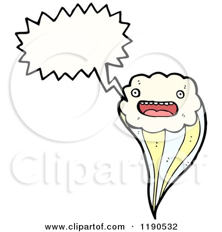Cartoon of a Tornado Speaking - Royalty Free Vector Illustration by lineartestpilot