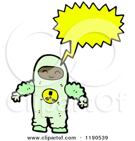Cartoon of a Black Man in a Radiation Suit - Royalty Free Vector Illustration by lineartestpilot