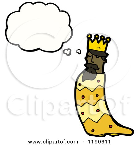 Cartoon of a King Thinking - Royalty Free Vector Illustration by lineartestpilot