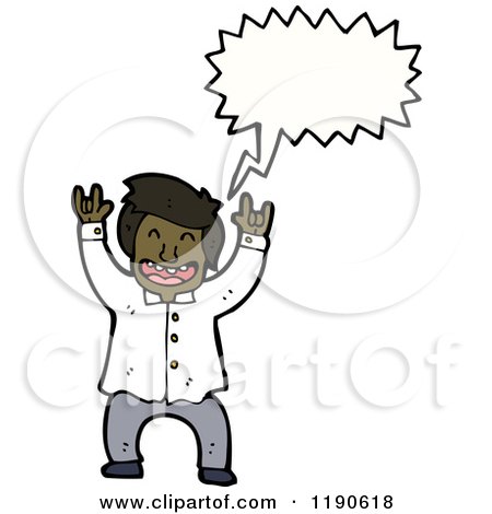Cartoon of a Black Businessman Thinking - Royalty Free Vector Illustration by lineartestpilot