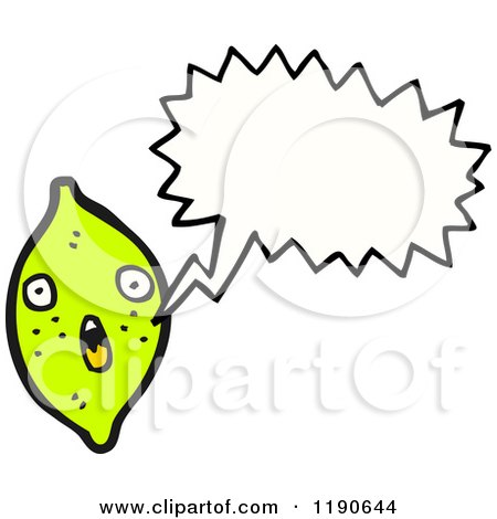 Cartoon of a Lime Speaking - Royalty Free Vector Illustration by lineartestpilot