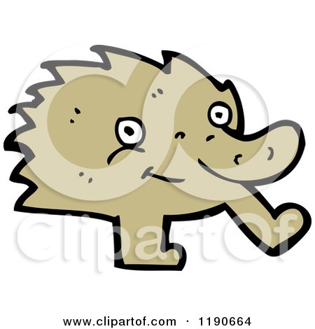 Cartoon of a Furry Creature - Royalty Free Vector Illustration by lineartestpilot
