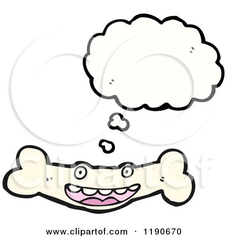 Cartoon of a Bone Thinking - Royalty Free Vector Illustration by lineartestpilot