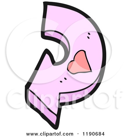 Cartoon of a Directional Arrow with a Heart - Royalty Free Vector Illustration by lineartestpilot