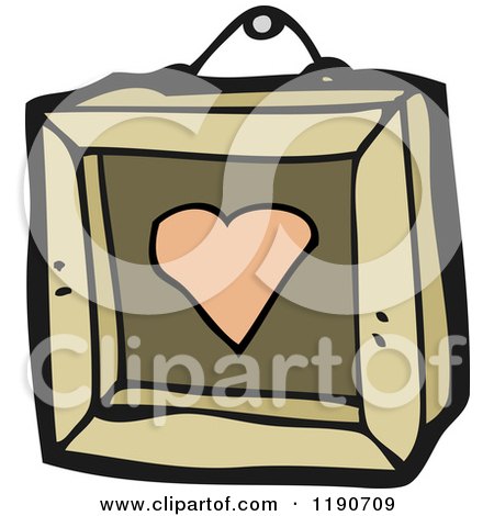 Cartoon of a Shadowbox with a Heart - Royalty Free Vector Illustration by lineartestpilot