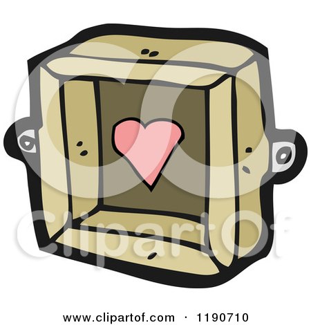 Cartoon of a Shadowbox with a Heart - Royalty Free Vector Illustration by lineartestpilot