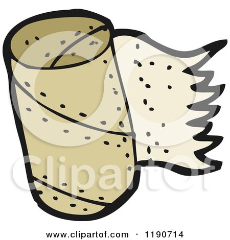 Cartoon of a Roll of Paper Towels - Royalty Free Vector Illustration by lineartestpilot