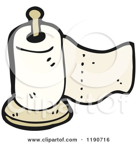 Cartoon of a Roll of Paper Towels - Royalty Free Vector Illustration by lineartestpilot