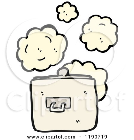Cartoon of a Steaming Pot - Royalty Free Vector Illustration by lineartestpilot