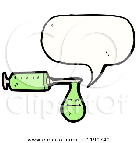 Cartoon of a Syringe Speaking - Royalty Free Vector Illustration by lineartestpilot