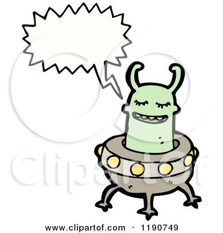 Cartoon of a Martian Speaking - Royalty Free Vector Illustration by lineartestpilot