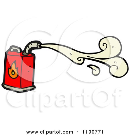 Cartoon of a Fuming Gasoline Can - Royalty Free Vector Illustration by lineartestpilot