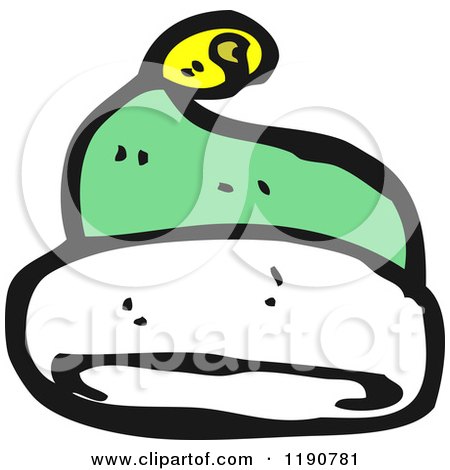 Cartoon of an Elf's Hat - Royalty Free Vector Illustration by lineartestpilot