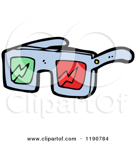 Cartoon of 3D Glasses - Royalty Free Vector Illustration by lineartestpilot