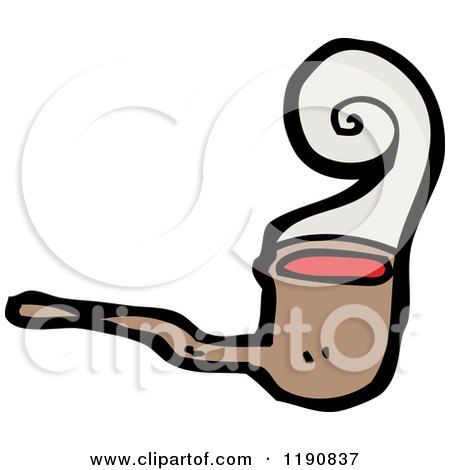 Cartoon of a Smoking Pipe - Royalty Free Vector Illustration by lineartestpilot