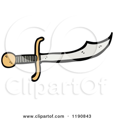Cartoon of a Dagger - Royalty Free Vector Illustration by lineartestpilot