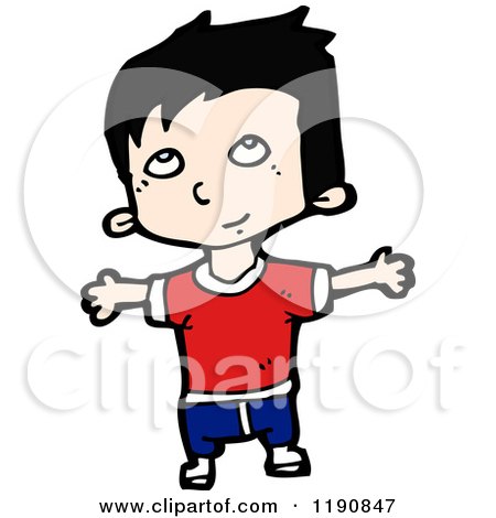 Cartoon of a Boy - Royalty Free Vector Illustration by lineartestpilot