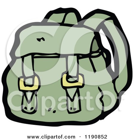 Cartoon of a Backpack - Royalty Free Vector Illustration by lineartestpilot