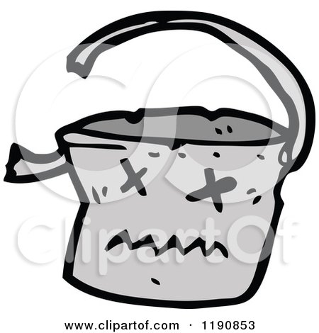 Cartoon of a Broken Bucket - Royalty Free Vector Illustration by lineartestpilot