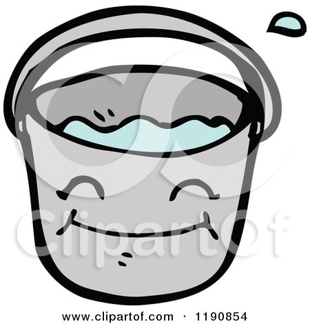 Cartoon of of a Bucket of Water - Royalty Free Vector Illustration by lineartestpilot
