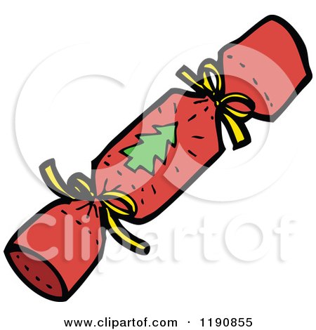 Cartoon of a Christmas Firecracker - Royalty Free Vector Illustration by lineartestpilot