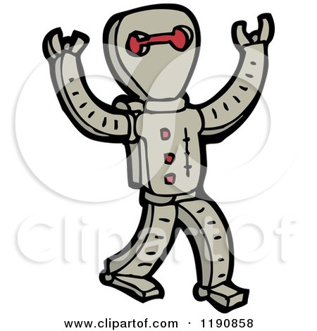 Cartoon of a Robot - Royalty Free Vector Illustration by lineartestpilot