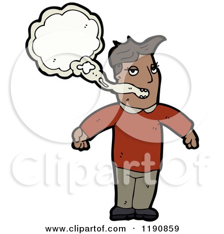 Cartoon of a Man Smoking - Royalty Free Vector Illustration by lineartestpilot