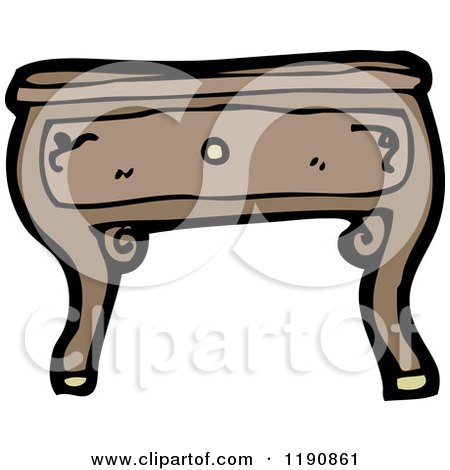 Cartoon of an Antique Table - Royalty Free Vector Illustration by lineartestpilot
