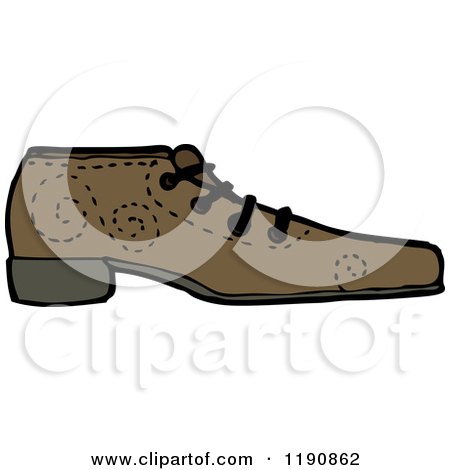 Cartoon of a Man's Leather Shoe - Royalty Free Vector Illustration by lineartestpilot