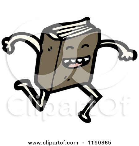Cartoon of a Book Running - Royalty Free Vector Illustration by lineartestpilot