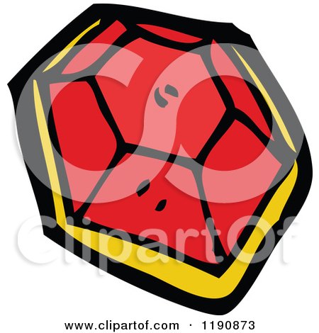 Cartoon of a Big Red Jewel - Royalty Free Vector Illustration by lineartestpilot