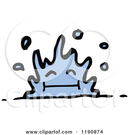 Cartoon of a Splash of Water - Royalty Free Vector Illustration by lineartestpilot