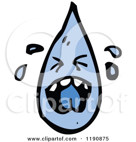 Cartoon of a Crying Drop of Water - Royalty Free Vector Illustration by lineartestpilot