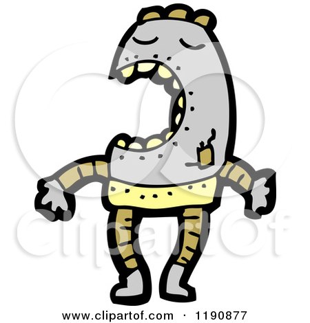 Cartoon of a Robot - Royalty Free Vector Illustration by lineartestpilot