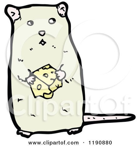 Cartoon of an Animal Eating Cheese - Royalty Free Vector Illustration by lineartestpilot