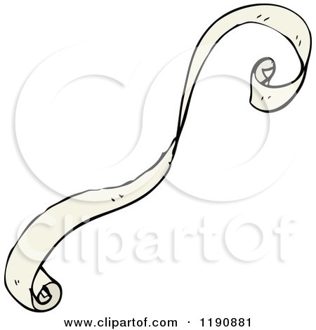 Cartoon of a Scrolled Piece of Paper - Royalty Free Vector Illustration by lineartestpilot