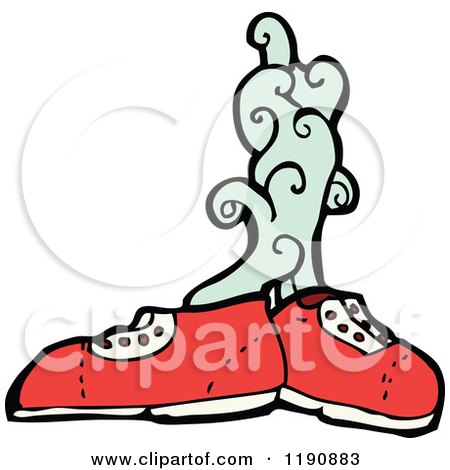 Cartoon of Stinky Athletic Shoes - Royalty Free Vector Illustration by lineartestpilot
