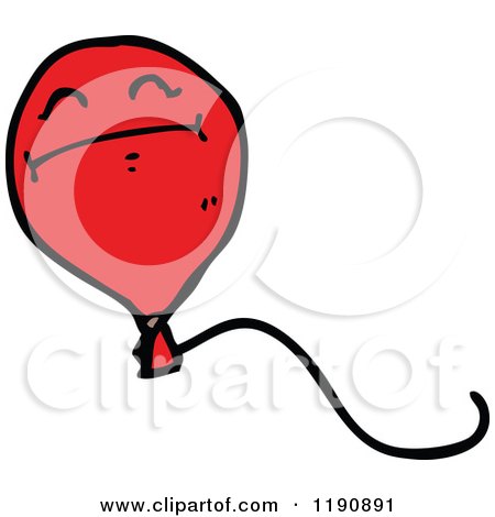 Cartoon of a Smiling Red Balloon - Royalty Free Vector Illustration by lineartestpilot