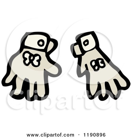 Cartoon of a Pair of Gloves - Royalty Free Vector Illustration by lineartestpilot