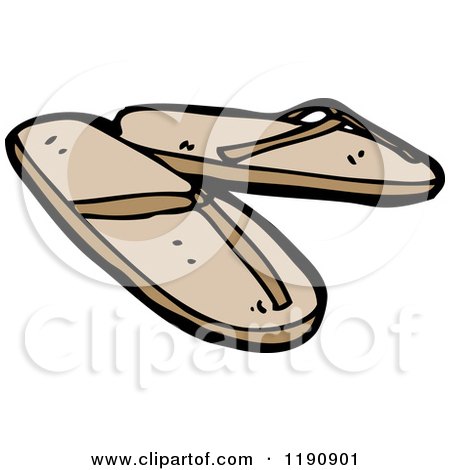 Cartoon of Flip Flops - Royalty Free Vector Illustration by lineartestpilot