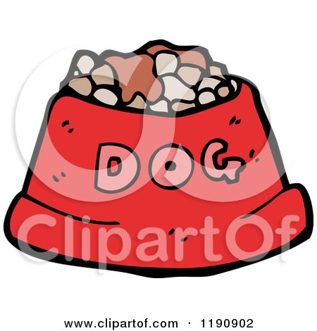 Cartoon of a Dog Food Bowl - Royalty Free Vector Illustration by lineartestpilot