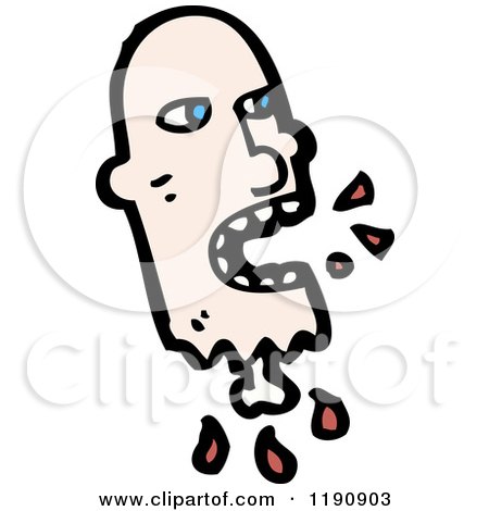 Cartoon of a Decapitated Head - Royalty Free Vector Illustration by lineartestpilot