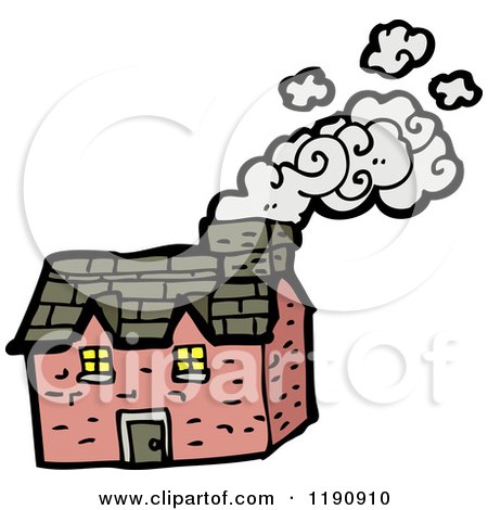 Cartoon of a Brick House - Royalty Free Vector Illustration by lineartestpilot